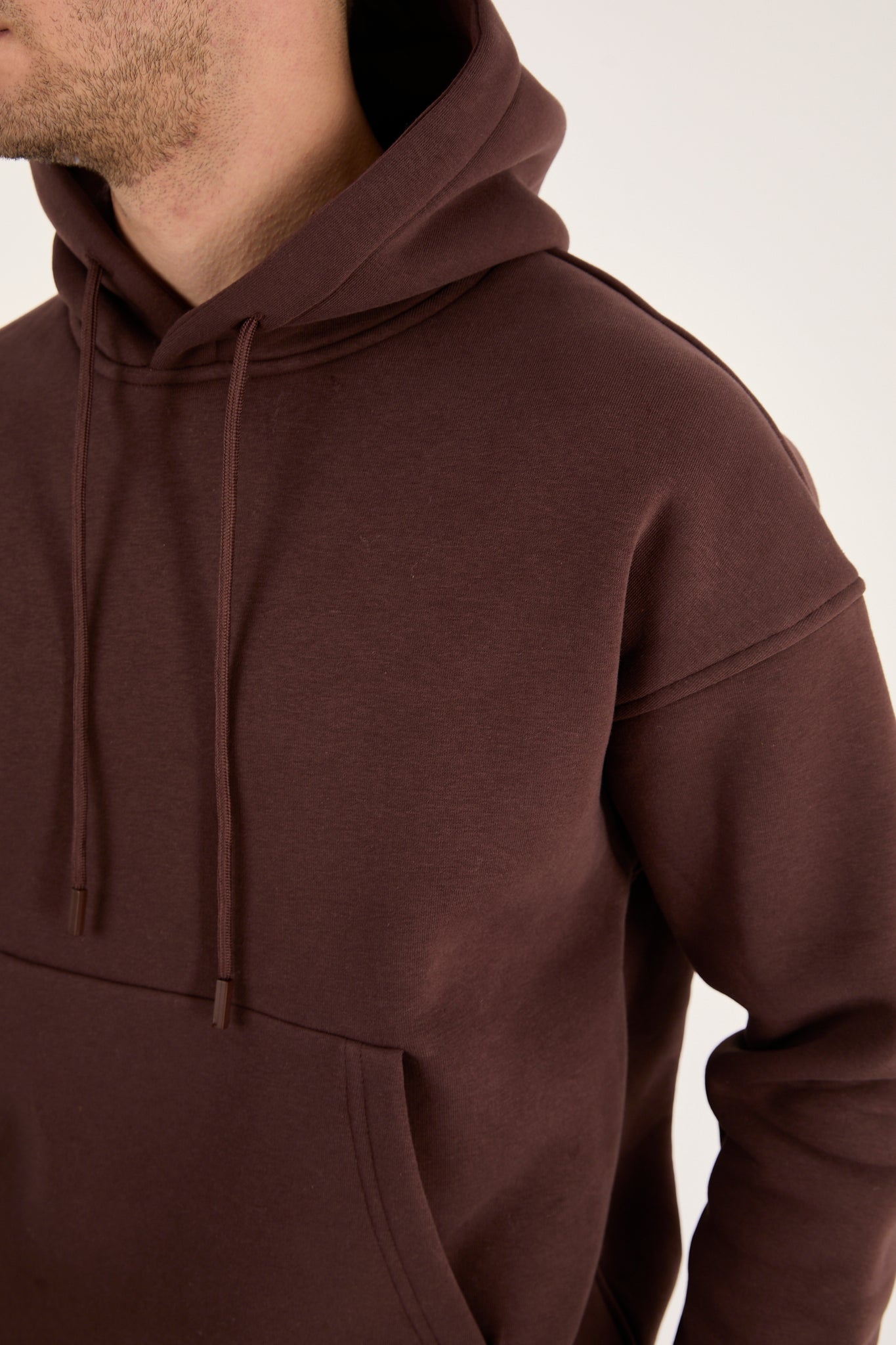x-4008 Unisex Oversized Heavy Fleece Hoodie – Dark Brown Polar Lined
