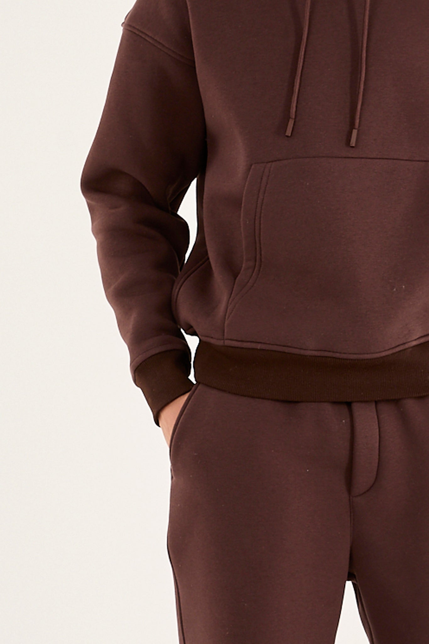 x-4008 Unisex Oversized Heavy Fleece Hoodie – Dark Brown Polar Lined