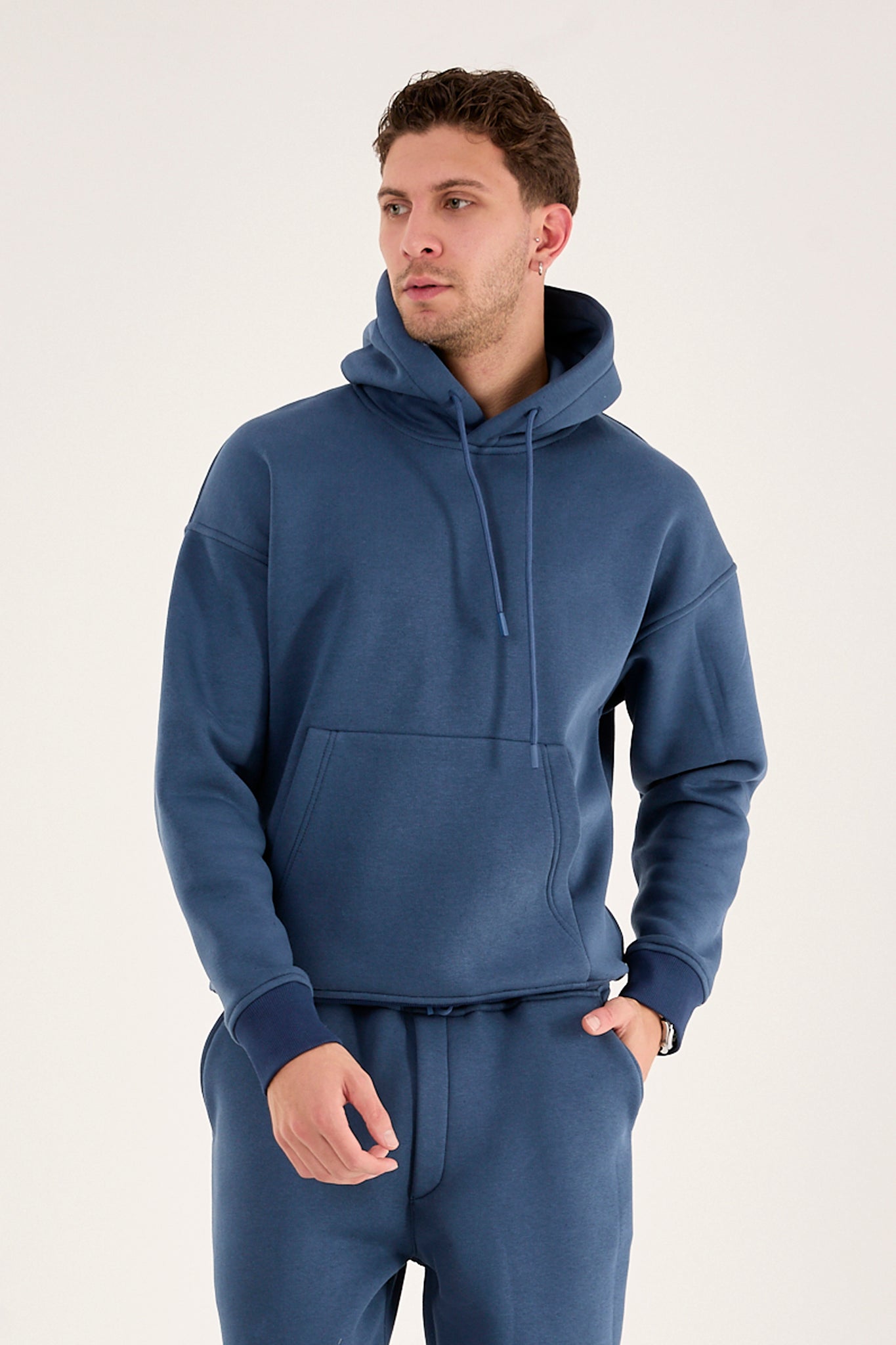 X-4008 Unisex Oversized Heavy Fleece Hoodie – Steel Blue