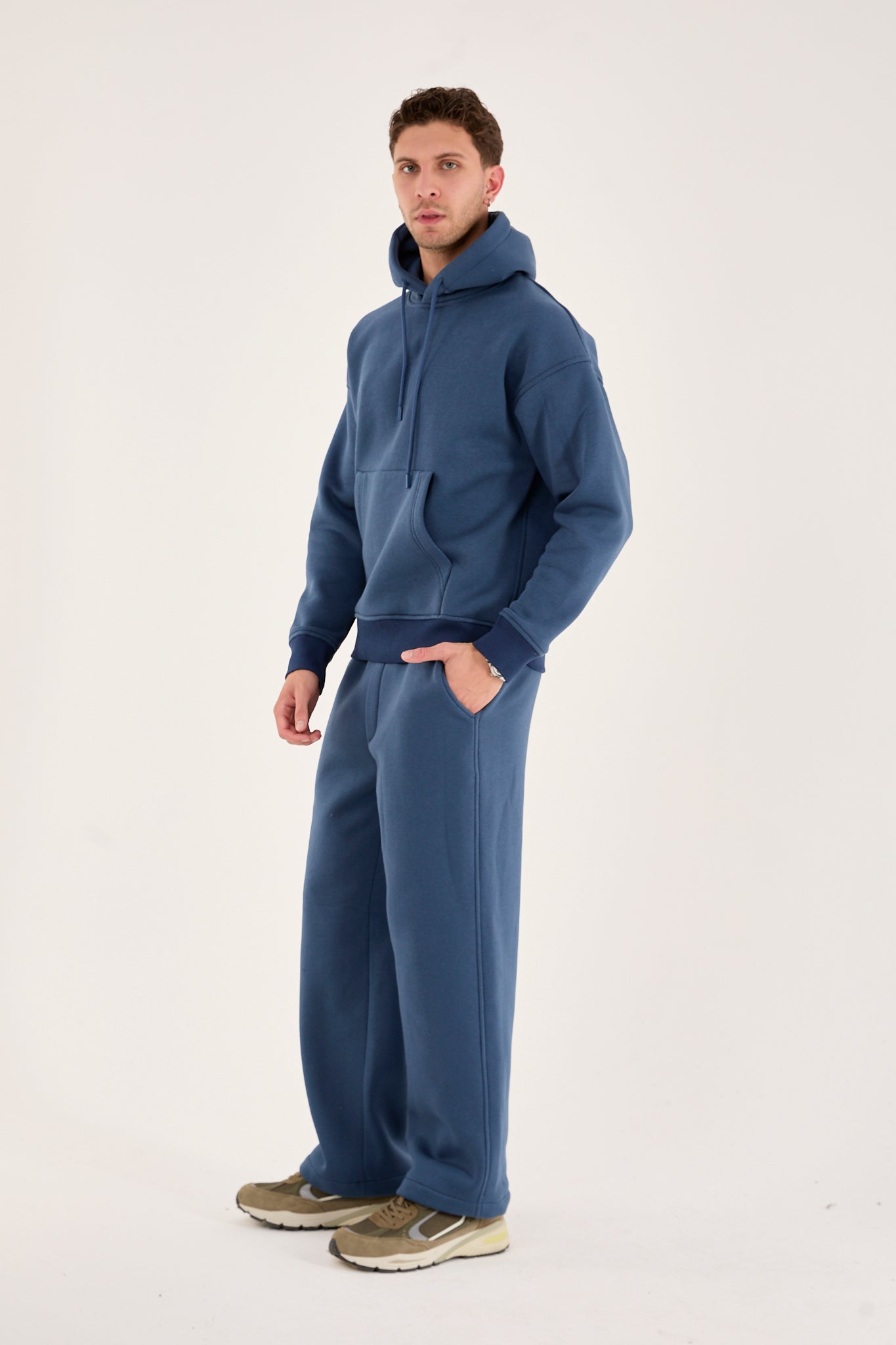 X-4008 Unisex Oversized Heavy Fleece Hoodie – Steel Blue