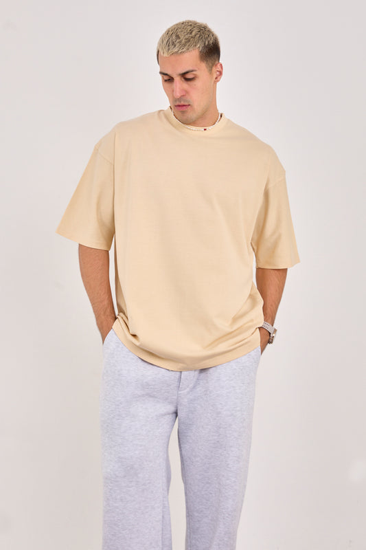 X-4009 Unisex Oversized 100% Cotton T-Shirt – Sand Beige