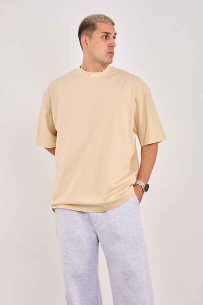 X-4009 Unisex Oversized 100% Cotton T-Shirt – Sand Beige