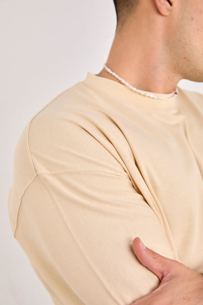 X-4009 Unisex Oversized 100% Cotton T-Shirt – Sand Beige