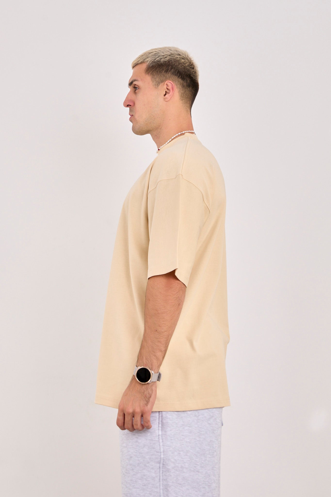 X-4009 Unisex Oversized 100% Cotton T-Shirt – Sand Beige