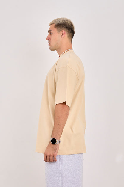 X-4009 Unisex Oversized 100% Cotton T-Shirt – Sand Beige