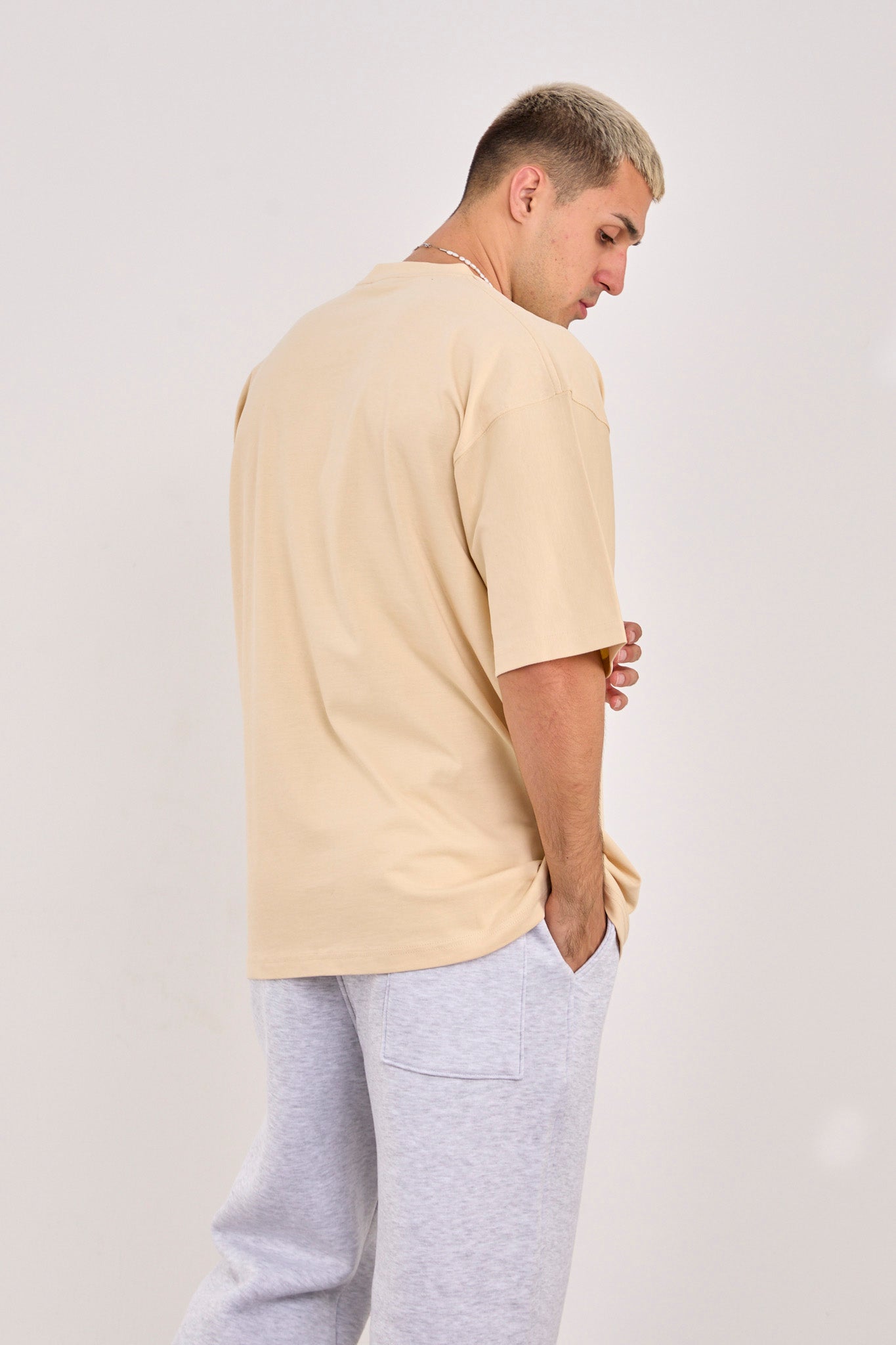 X-4009 Unisex Oversized 100% Cotton T-Shirt – Sand Beige