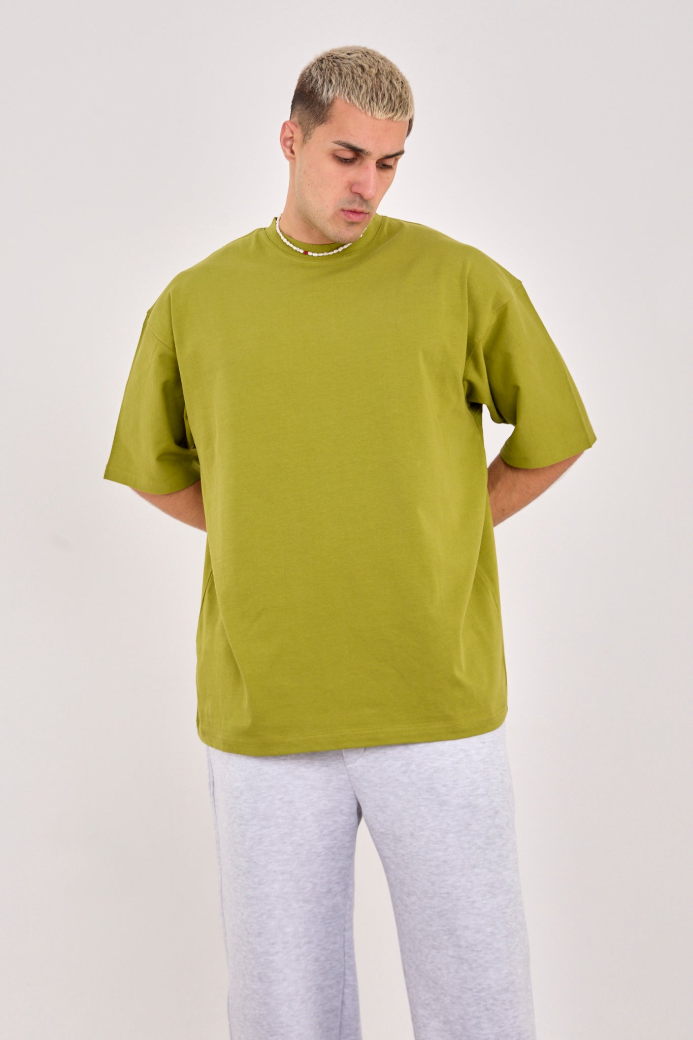 X-4009 Unisex Oversized 100% Cotton T-Shirt – Olive Green