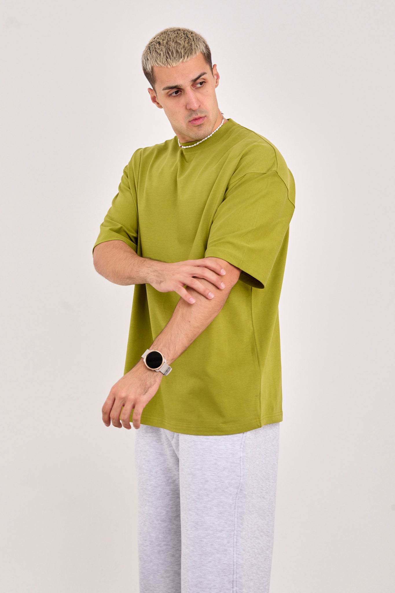 X-4009 Unisex Oversized 100% Cotton T-Shirt – Olive Green