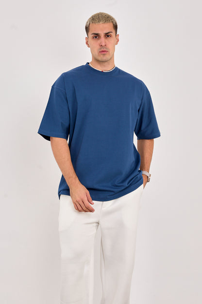 X-4009 Unisex Oversized 100% Cotton T-Shirt – Navy Blue