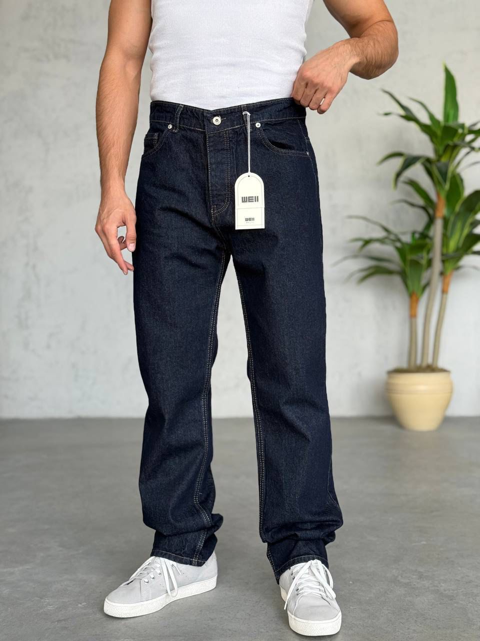 T-3203-1 Dark Blue Baggy Fit Men’s Jeans