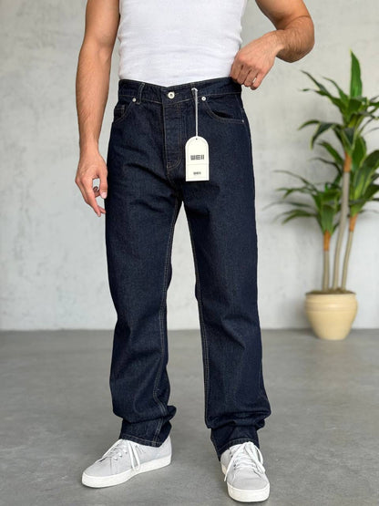 T-3203-1 Dark Blue Baggy Fit Men’s Jeans