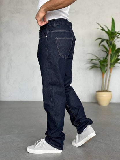 T-3203-1 Dark Blue Baggy Fit Men’s Jeans