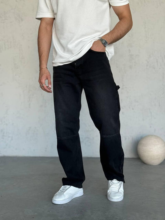 Men’s Black Carpenter Detail Denim Jeans – T2884