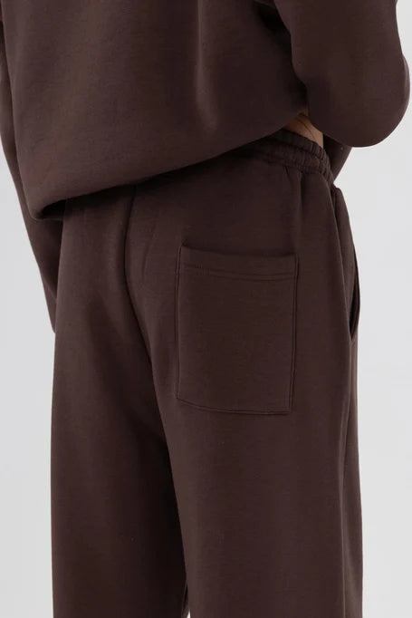 Unisex Premium Fleece Sweatpants – Dark Brown (3-Thread)