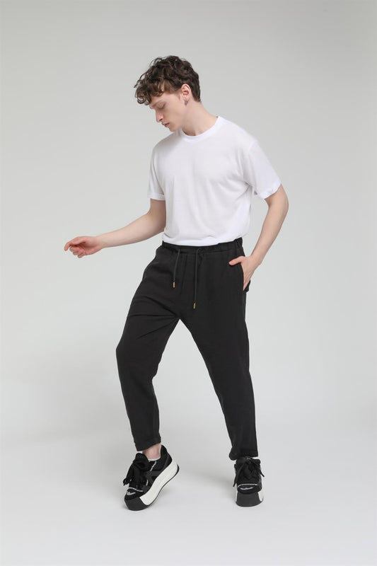 Duble Paça Katlamalı Keten Pantolon R-4222