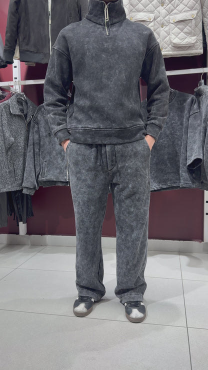 X-4002 Half-Zip Washed Brushed Fleece Sweatshirt