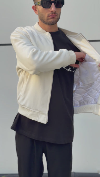 X-2034 Men’s Kaşe Bomber Jacket – Premium Polyester/Viscose/Lycra Blend