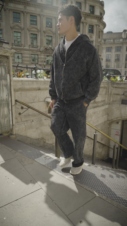 X-4003 Double-Zip Lined Washed Brushed Fleece Jacket