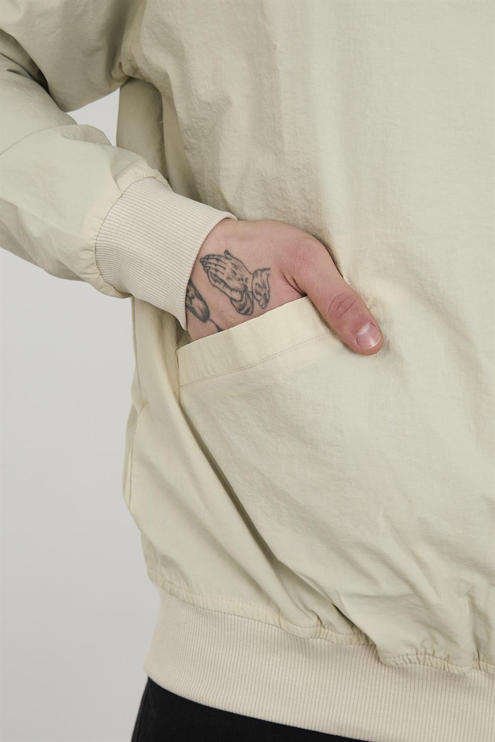 R-2390 Men’s Ribbed Hem and Cuff Lined Sweatshirt – Beige
