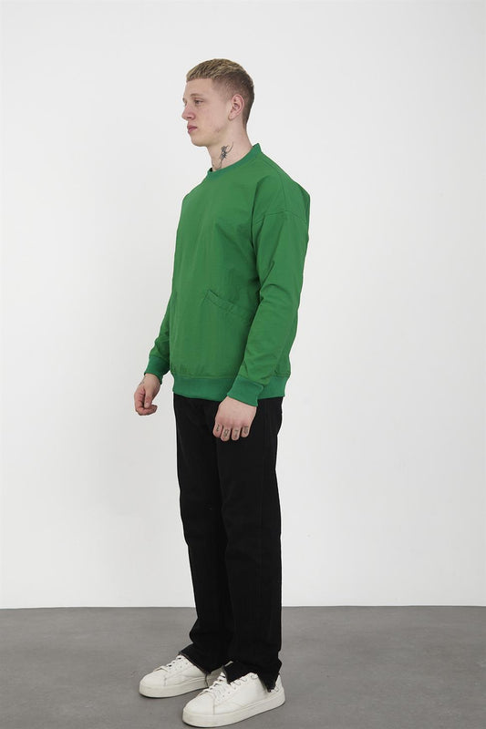 R-2390 Men’s Ribbed Hem and Cuff Lined Sweatshirt – Benetton Green