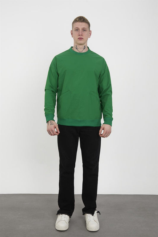 R-2390 Men’s Ribbed Hem and Cuff Lined Sweatshirt – Benetton Green