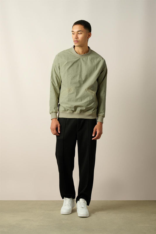 R-2390 Men’s Ribbed Hem and Cuff Lined Sweatshirt – Green