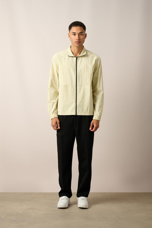 R-2446 Men’s Elastic Cuff Pocket Detail Parachute Windbreaker – Beige