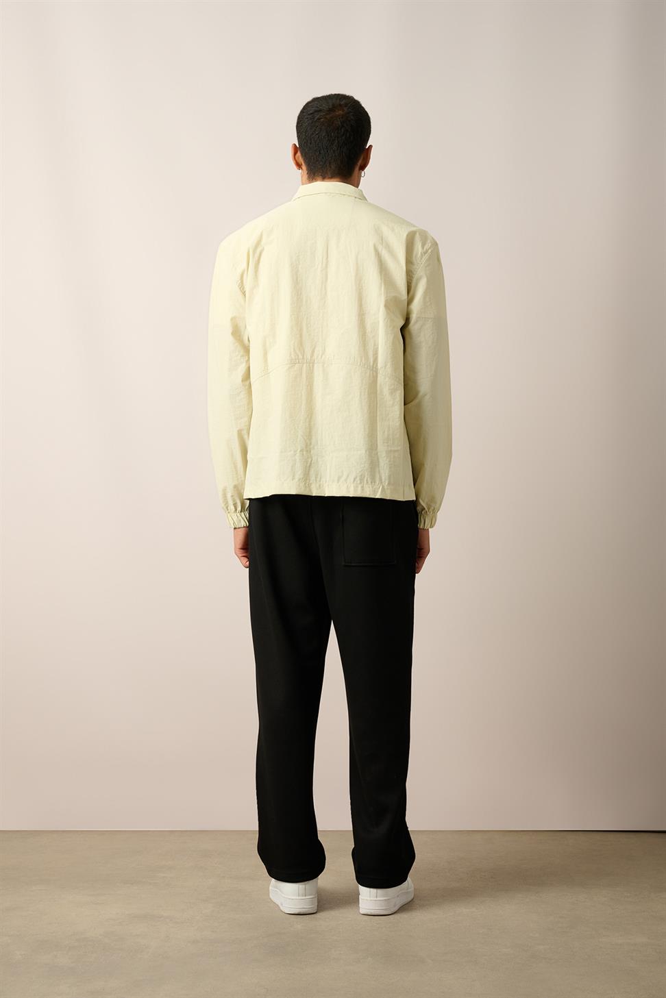 R-2446 Men’s Elastic Cuff Pocket Detail Parachute Windbreaker – Beige