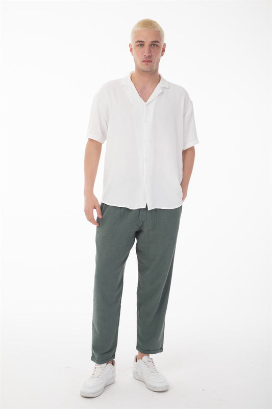 R-3737 R-3737 Unisex 100% Polyester Aerobin Shirt – White Short Sleeve with Relaxed Oversize Fit