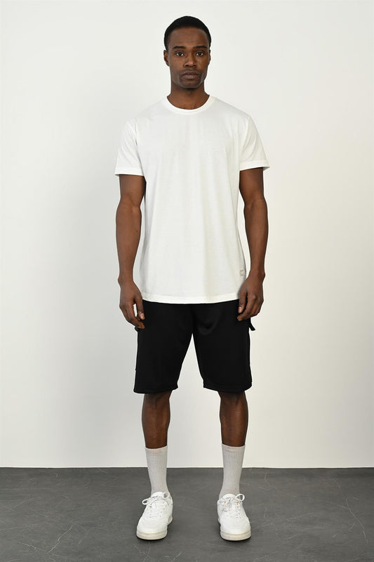 R-4374 Elastic Waist Cargo Pocket Scuba Shorts