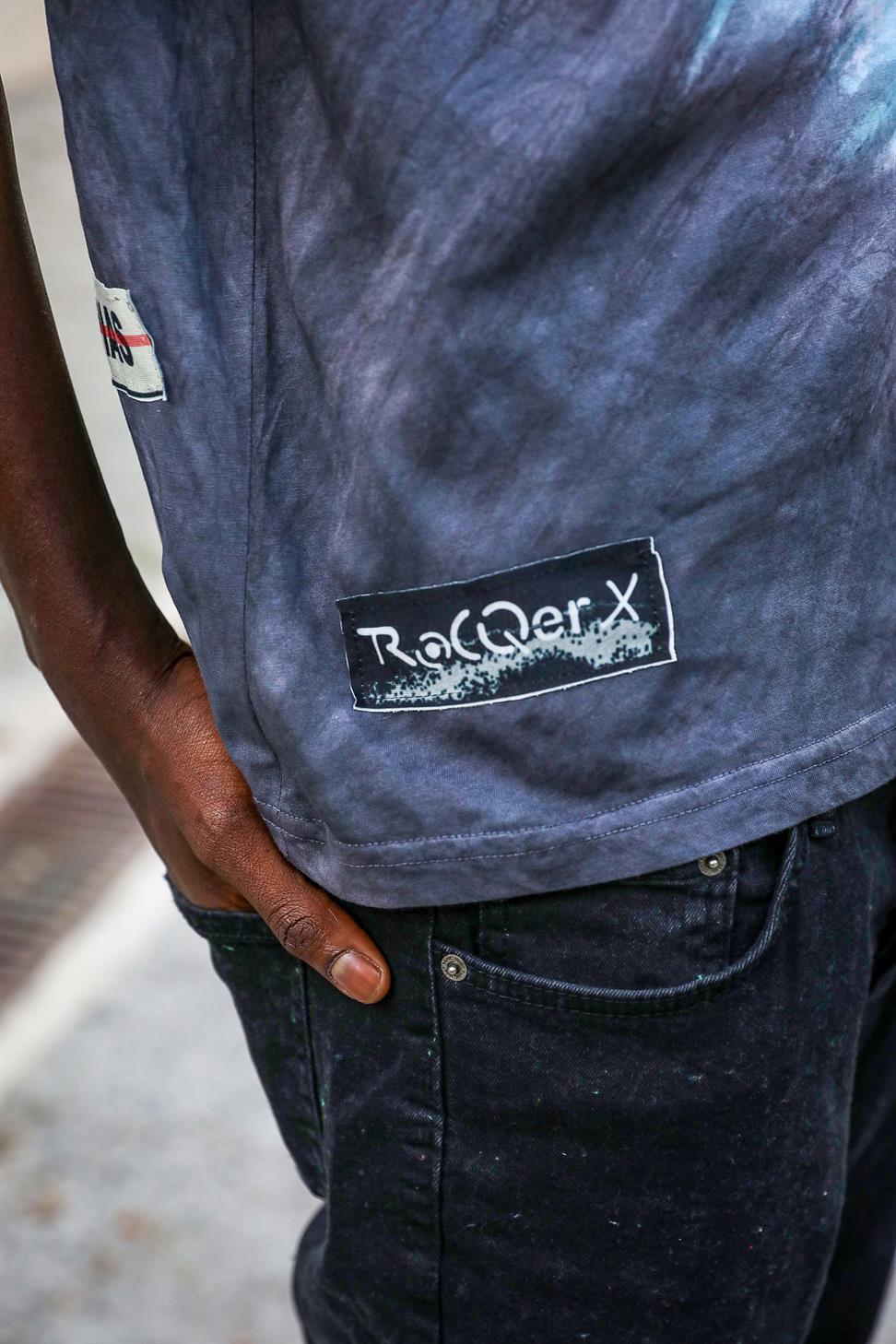 R-5209 Oversize Patch 'lı Batik T-shirt