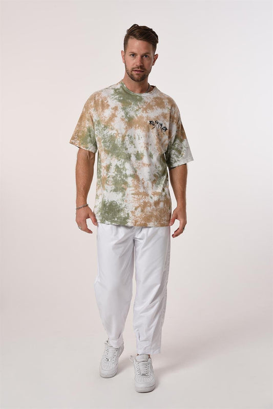 R-5656 Bisiklet Yaka Arka Ve Ön Göz Baskılı Batik T-shırt