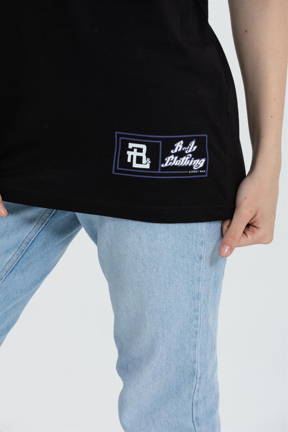 R-5738 Bisiklet Yaka Oversize Mind Baskılı T-shirt
