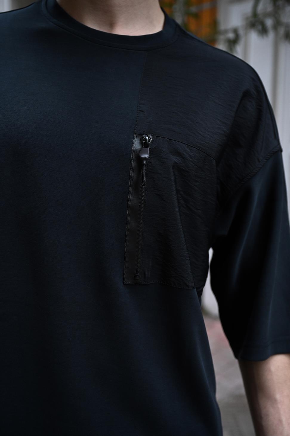 R-5771 Garni Fermuar Detaylı Tişört