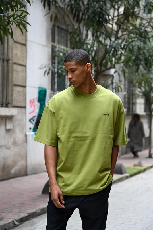 R-5775 Men’s Basic T-Shirt with Rocqerx Print – Green