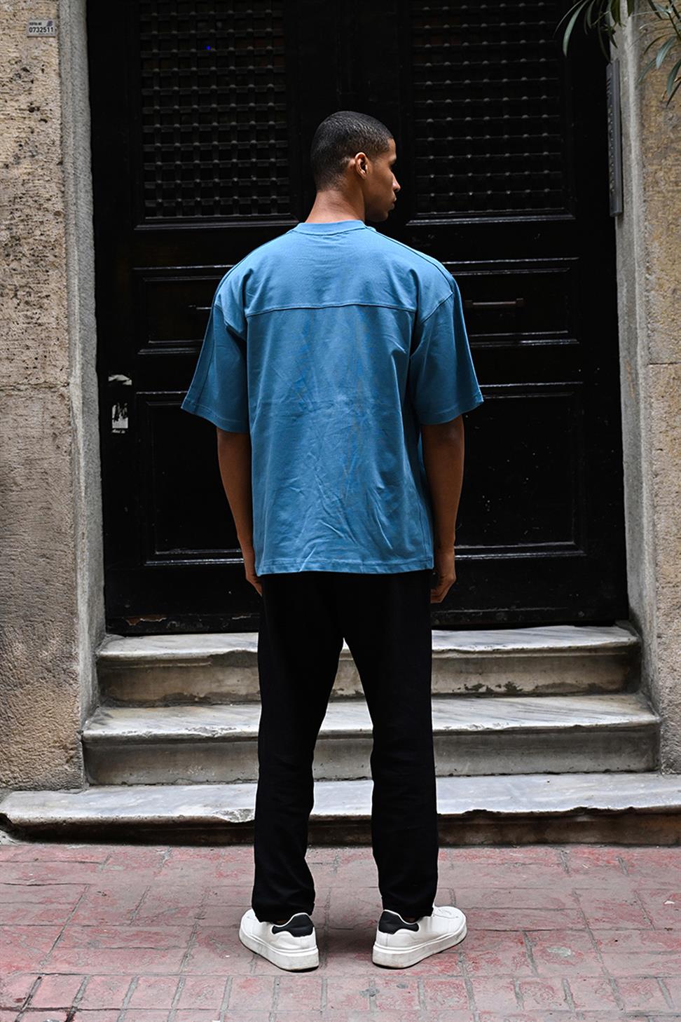 R-5784 Bisiklet Yaka Oversize Süprem Tişört