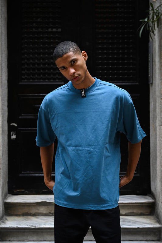 R-5784 Bisiklet Yaka Oversize Süprem Tişört