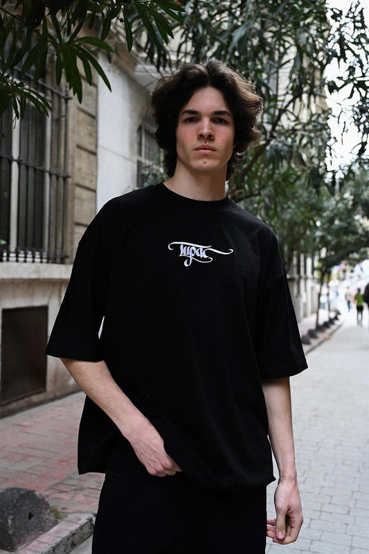 R-5804 Tupac Embroidered Suprem T-Shirt – Black 100% Cotton