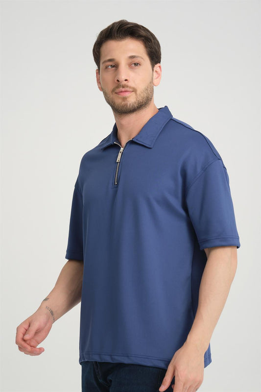 R-5812 Half-Placket Zipper Detail Diver T-Shirt