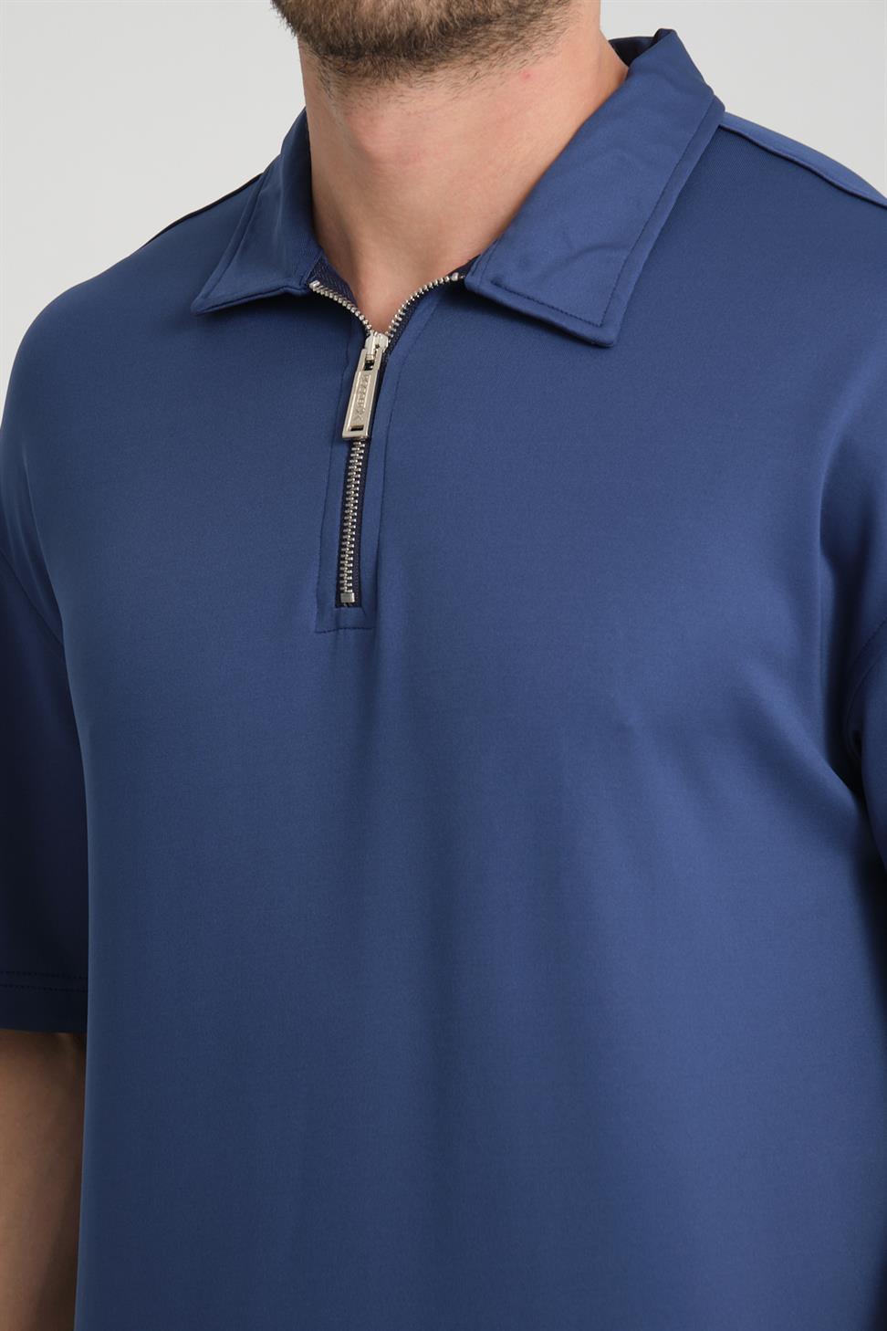 R-5812 Half-Placket Zipper Detail Diver T-Shirt
