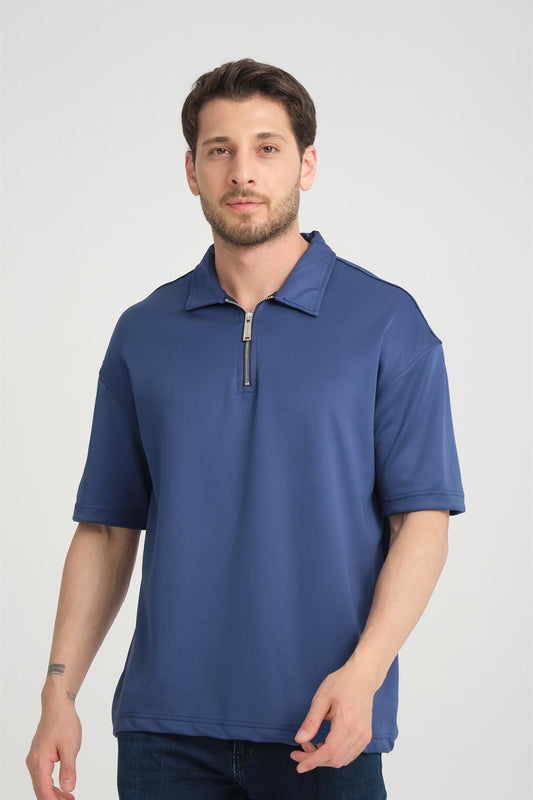 R-5812 Half-Placket Zipper Detail Diver T-Shirt