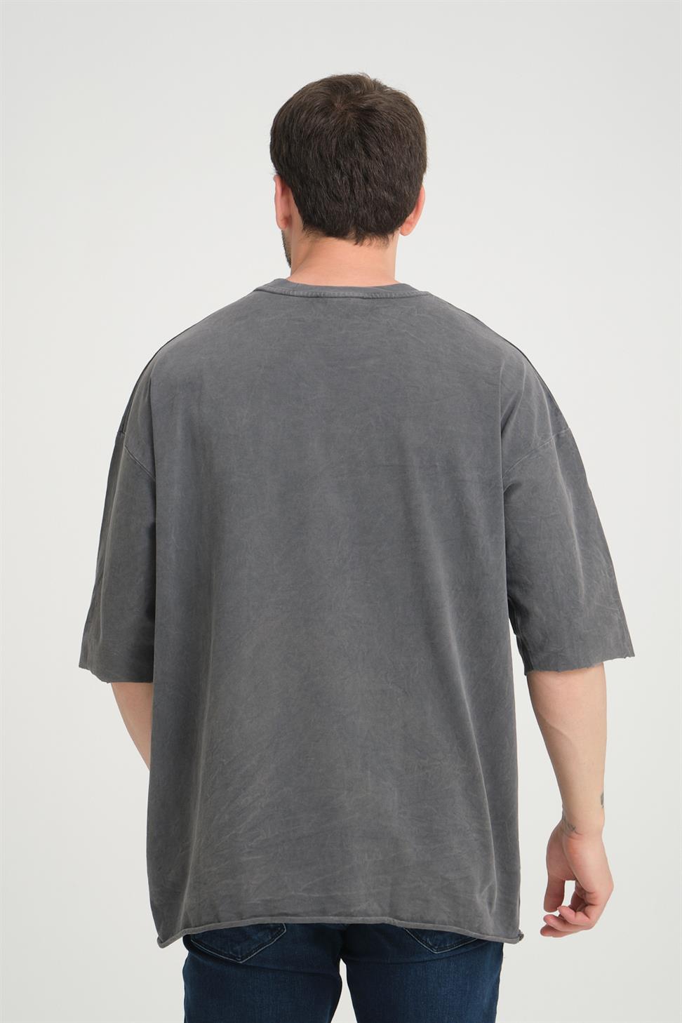 R-5822 Washed Anthracite Suprem Embroidery T-Shirt