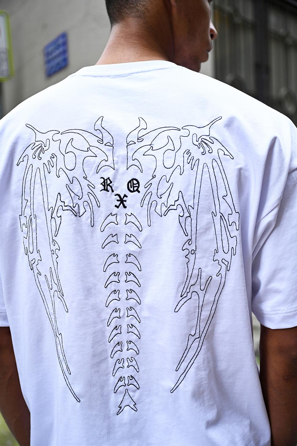 R-5827 Front and Back Embroidered Supima T-Shirt