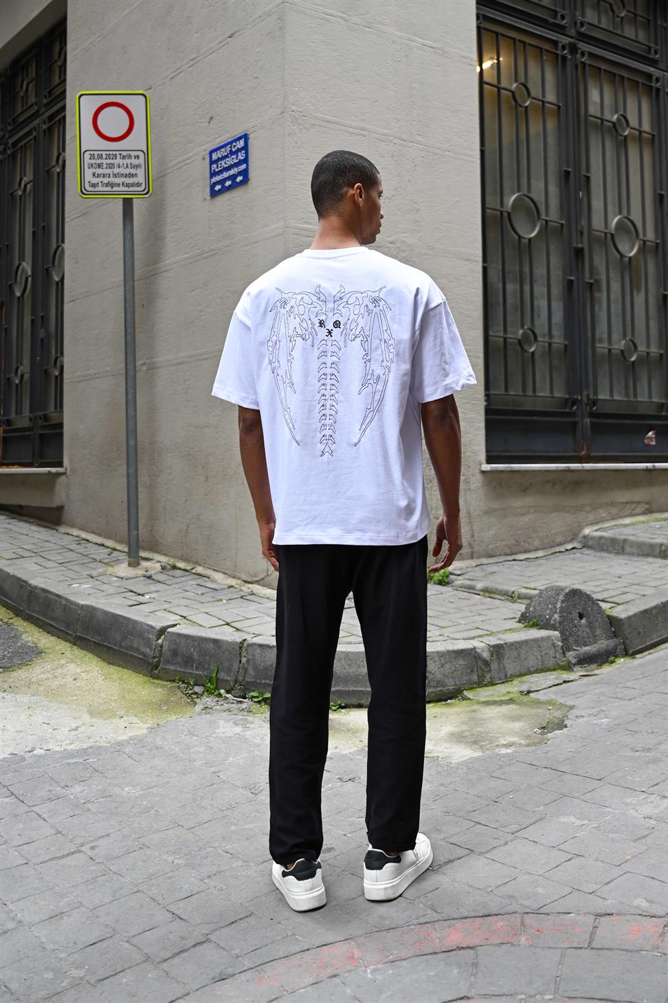 R-5827 Front and Back Embroidered Supima T-Shirt