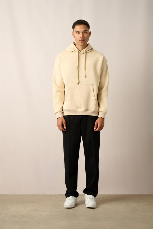 R-5841 Hooded Embroidered Fleece Sweatshirt – Beige