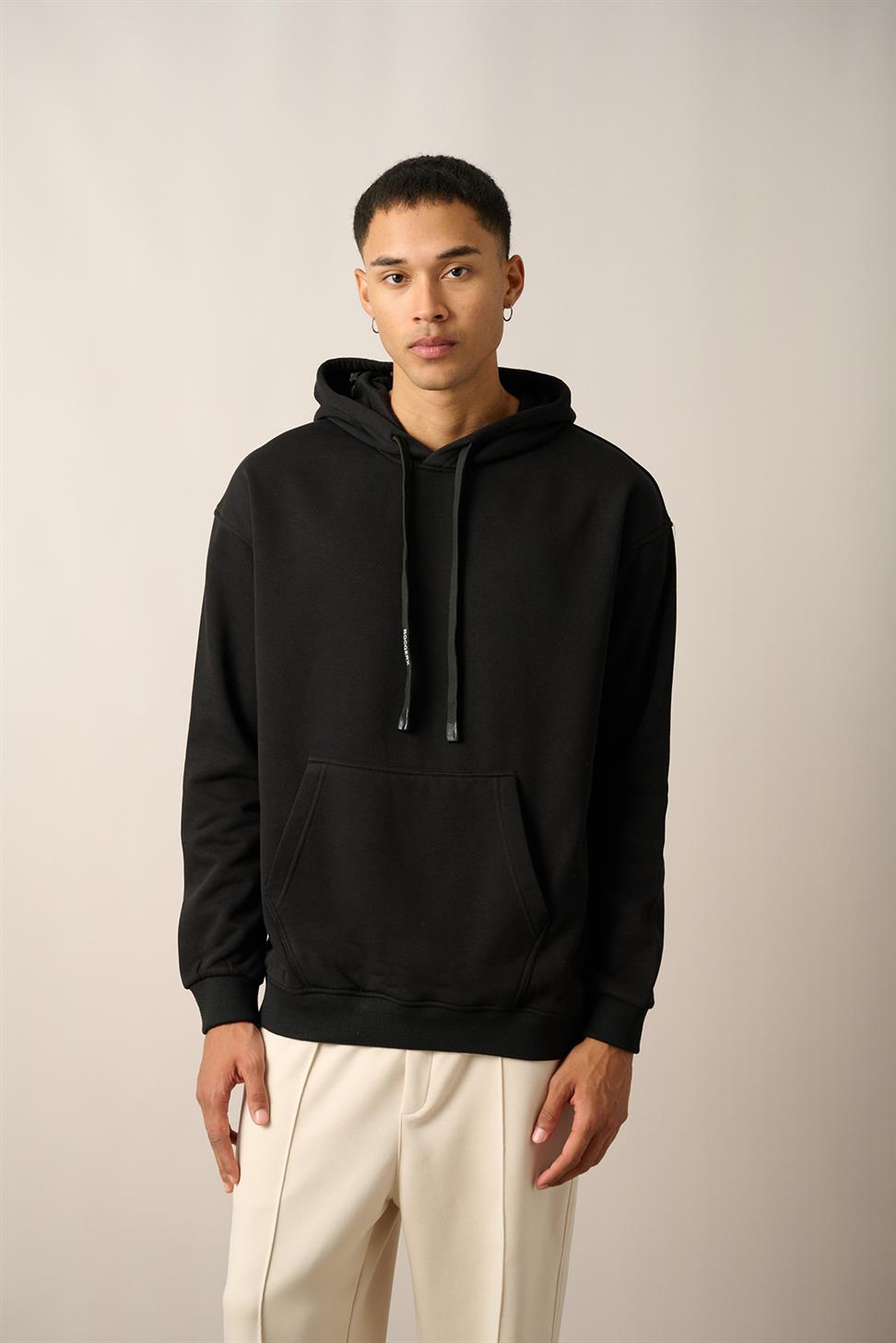 R-5841 Hooded Embroidered Fleece Sweatshirt – Black