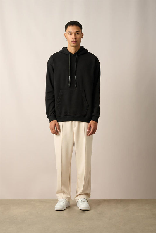 R-5841 Hooded Embroidered Fleece Sweatshirt – Black
