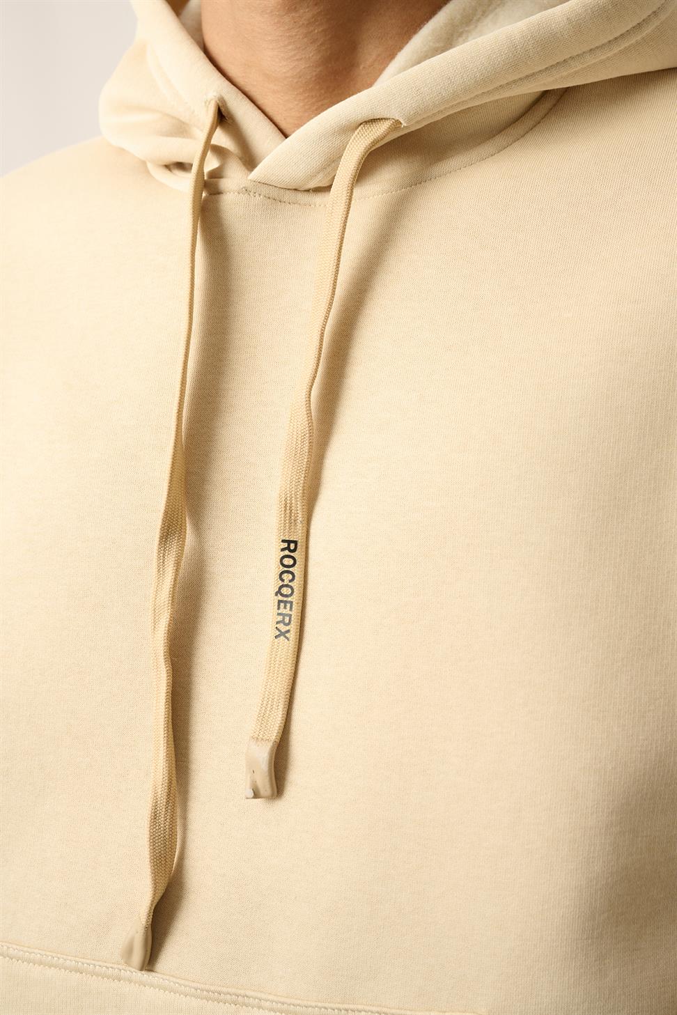 R-5841 Hooded Embroidered Fleece Sweatshirt – Beige