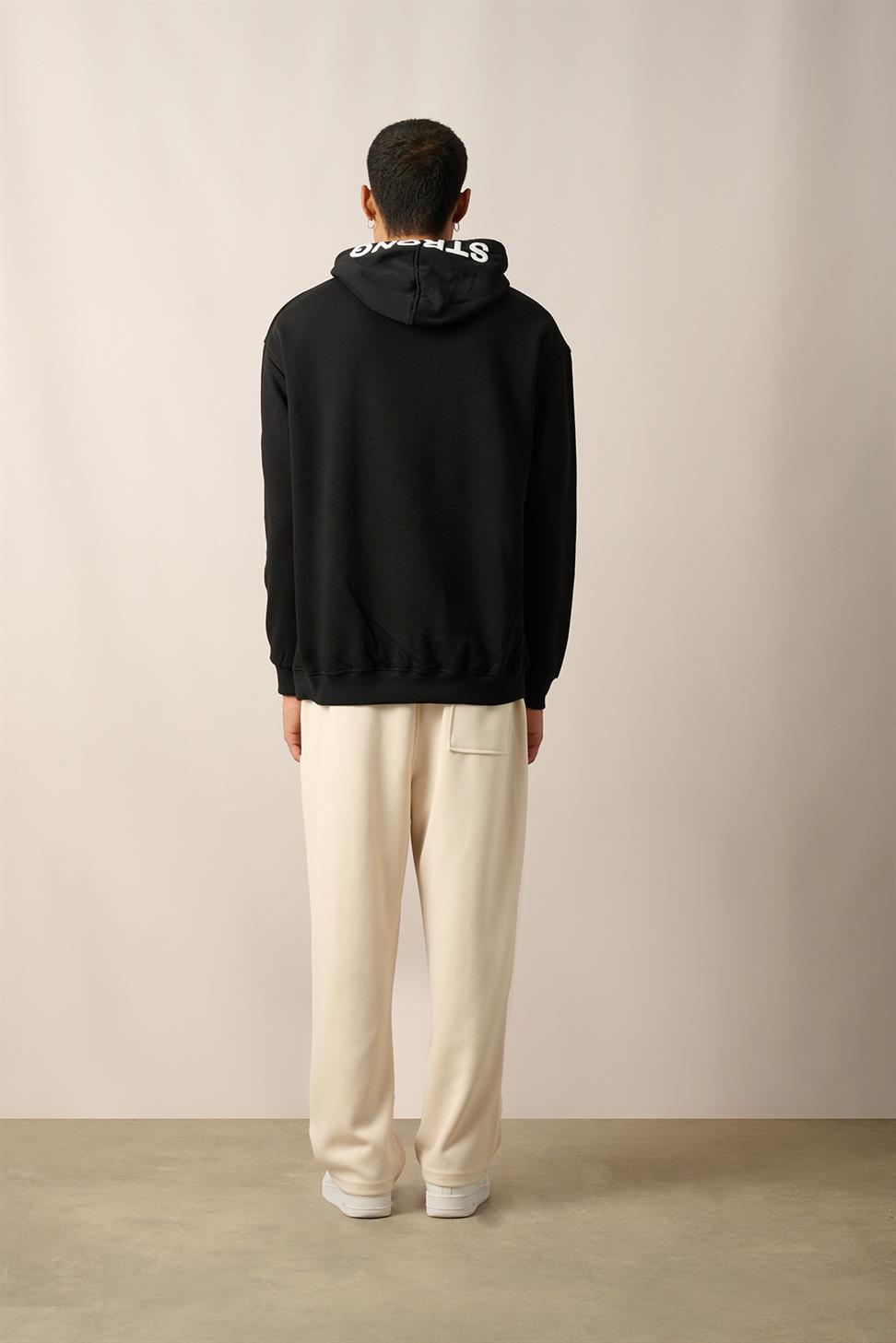 R-5841 Hooded Embroidered Fleece Sweatshirt – Black