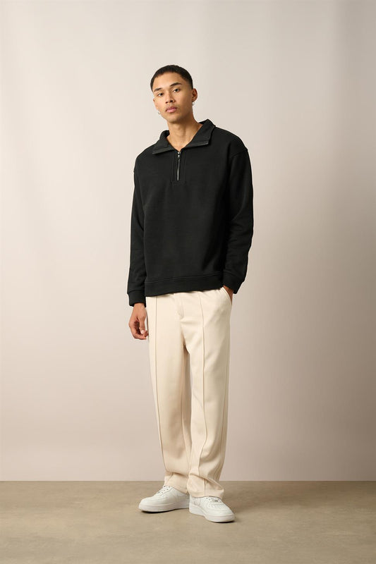 R-5844- 1 Anthracite Crew Neck Long Sleeve Knit Sweatshirt